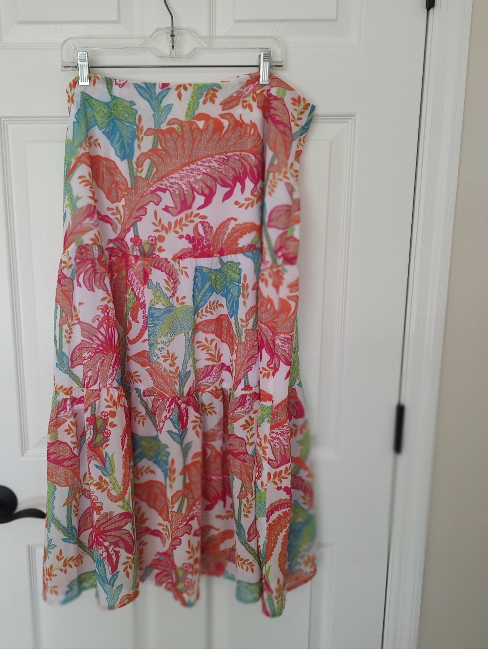 Gretchen Scott Ipanema Palm Palm Tiered Maxi Skirt XL NWT
